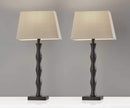 Lamps Table Lamps For Living Room - 13" X 8" X 27" Black Metal 2 Pc. Table Lamp Bonus Pack HomeRoots