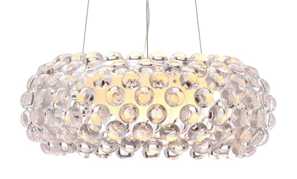 Lamps Table Lamps For Living Room - 17.7" x 17.7" x 7.5" Clear, Acrylic, Chrome, Ceiling Lamp HomeRoots