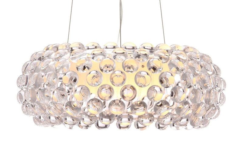Lamps Table Lamps For Living Room - 17.7" x 17.7" x 7.5" Clear, Acrylic, Chrome, Ceiling Lamp HomeRoots