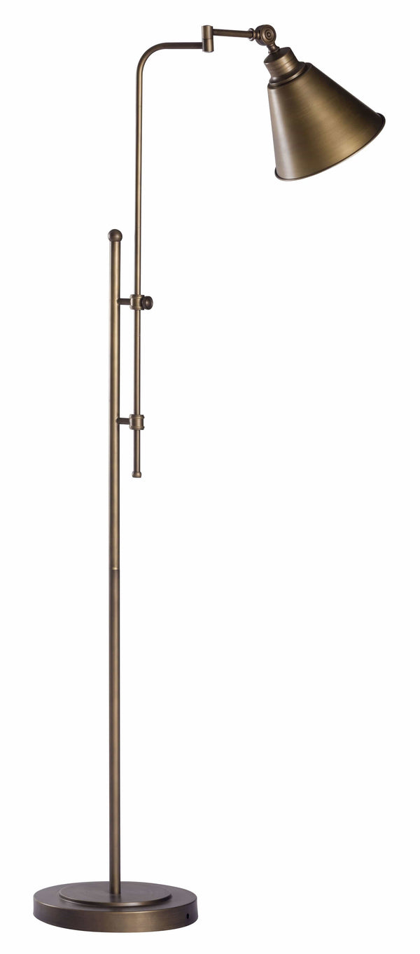 Lamps Table Lamps For Living Room - 23.6" x 11.8" x 65" Brushed Bronze, Metal, Floor Lamp HomeRoots