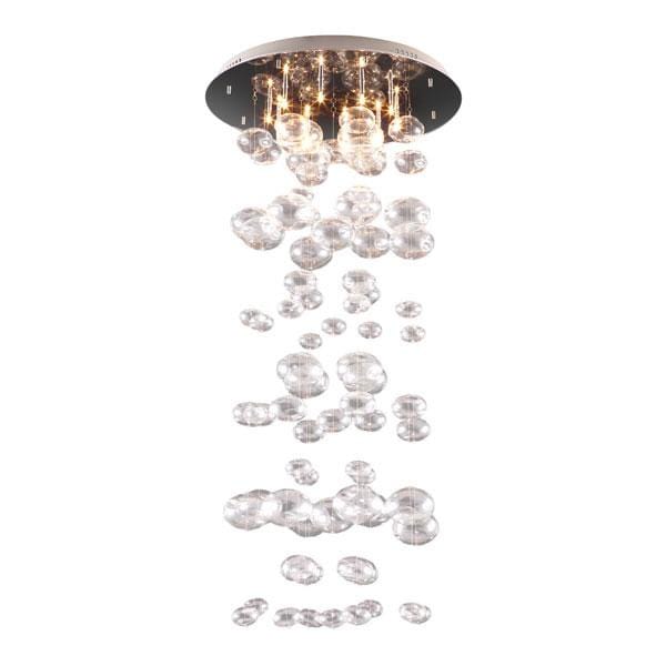 Lamps Table Lamps For Living Room - 23.6" X 23.6" X 49" Glass Stainless Steel Ceiling Lamp HomeRoots
