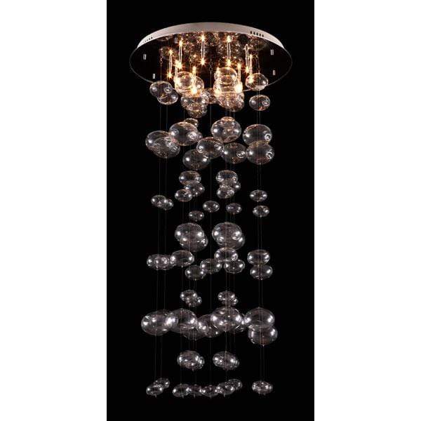 Lamps Table Lamps For Living Room - 23.6" X 23.6" X 49" Glass Stainless Steel Ceiling Lamp HomeRoots