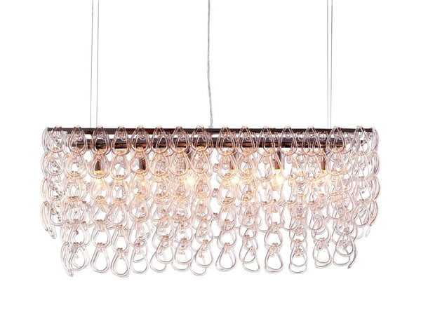Lamps Table Lamps For Living Room - 36.6" x 10" x 17" Clear, Glass, Chrome, Stream Ceiling Lamp HomeRoots
