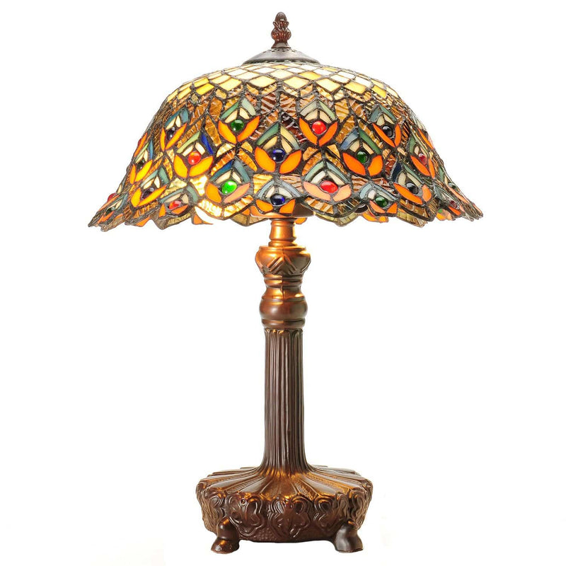 Lamps Table Lamps For Living Room - Tiffany-style Peacock Jewel Table Lamp HomeRoots