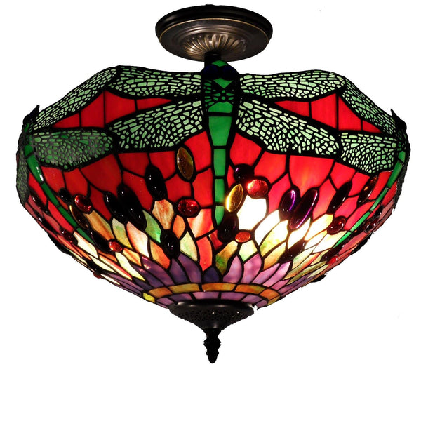 Lamps Table Lamps - Tiffany-style Dragonfly Ceiling Lamp HomeRoots