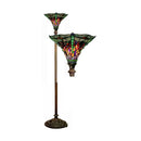 Lamps Table Lamps - Tiffany-style Dragonfly Red & Purple Torchiere Lamp HomeRoots