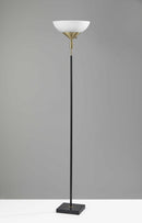 Lamps Torchiere Lamp - 13.5" X 13.5" X 71" Black Metal 300 Watt Torchiere HomeRoots