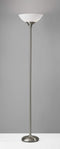 Lamps Torchiere Lamp - 13.75" X 13.75" X 71" Brushed steel Metal 300W Torchiere HomeRoots