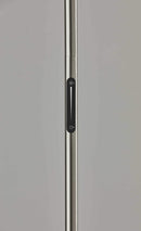 Lamps Torchiere Lamp - 14" X 14" X 70.5" Brushed Steel Metal LED Torchiere HomeRoots