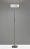 Lamps Torchiere Lamp - 14" X 14" X 71.5" Brushed Steel Metal LED Torchiere HomeRoots