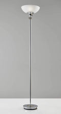Lamps Torchiere Lamp - 14" X 14" X 71.5" Chrome Metal 300W Torchiere HomeRoots
