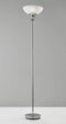 Lamps Torchiere Lamp - 14" X 14" X 71.5" Chrome Metal 300W Torchiere HomeRoots