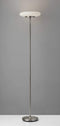 Lamps Torchiere Lamp - 14" X 14" X 72" Brushed steel Metal LED Torchiere HomeRoots