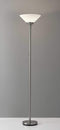 Lamps Torchiere Lamp - 14" X 14" X 73" Brushed steel Metal 300W Torchiere HomeRoots