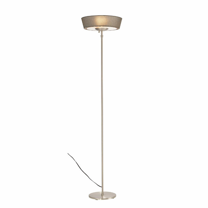 Lamps Torchiere Lamp 16" X 16" X 71" Brushed steel Metal 300W Torchiere 2753 HomeRoots