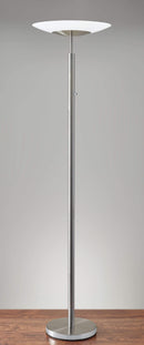 Lamps Torchiere Lamp - 18" X 18" X 72" Brushed steel Metal LED Torchiere HomeRoots