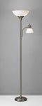Lamps Torchiere Lamp - 21" X 13.75" X 71" Brushed steel Metal 300W Combo Torchiere HomeRoots