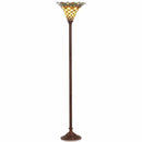 Lamps Torchiere Lamp - Tiffany-style Arielle Torchiere HomeRoots