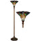 Lamps Torchiere Lamp - Tiffany-style Green Dragonfly Torchiere HomeRoots