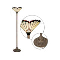 Lamps Torchiere Lamp - Tiffany-style White Jewel Torchiere HomeRoots