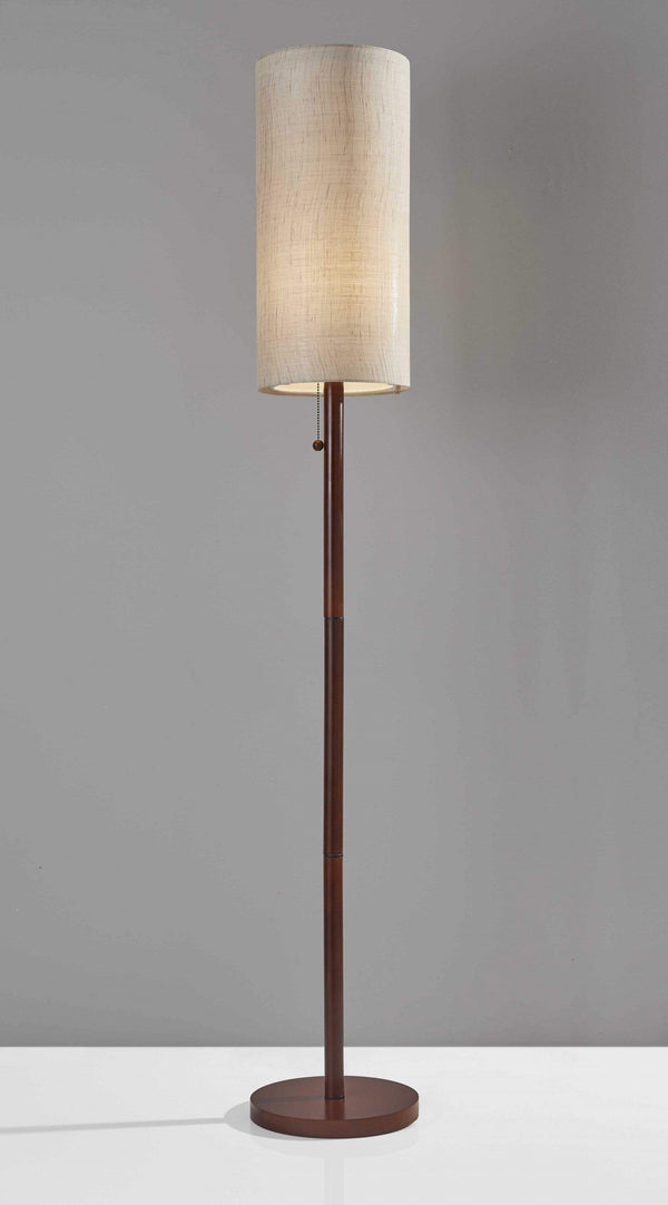 Lamps Unique Lamps - 10" X 10" X 65" Walnut Wood Floor Lamp HomeRoots