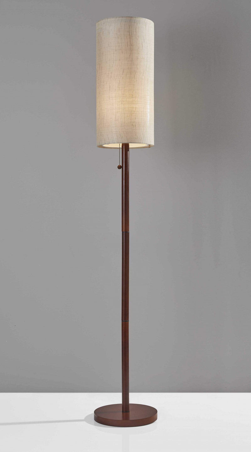 Lamps Unique Lamps - 10" X 10" X 65" Walnut Wood Floor Lamp HomeRoots