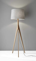 Lamps Unique Lamps - 18" X 18" X 59.25" Natural Wood Floor Lamp HomeRoots