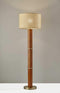 Lamps Unique Lamps - 18" X 18" X 62.25" Walnut Wood Floor Lamp HomeRoots