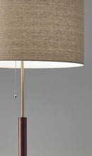 Lamps Unique Lamps - 19" X 10" X 65.5" Walnut Wood/Metal Floor Lamp HomeRoots