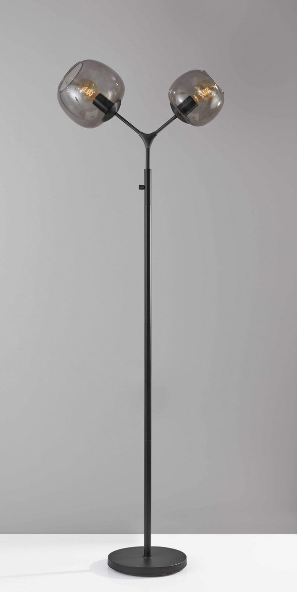 Lamps Unique Lamps - 24" X 11" X 71.5" Brushed Steel Metal Tall Floor Lamp HomeRoots