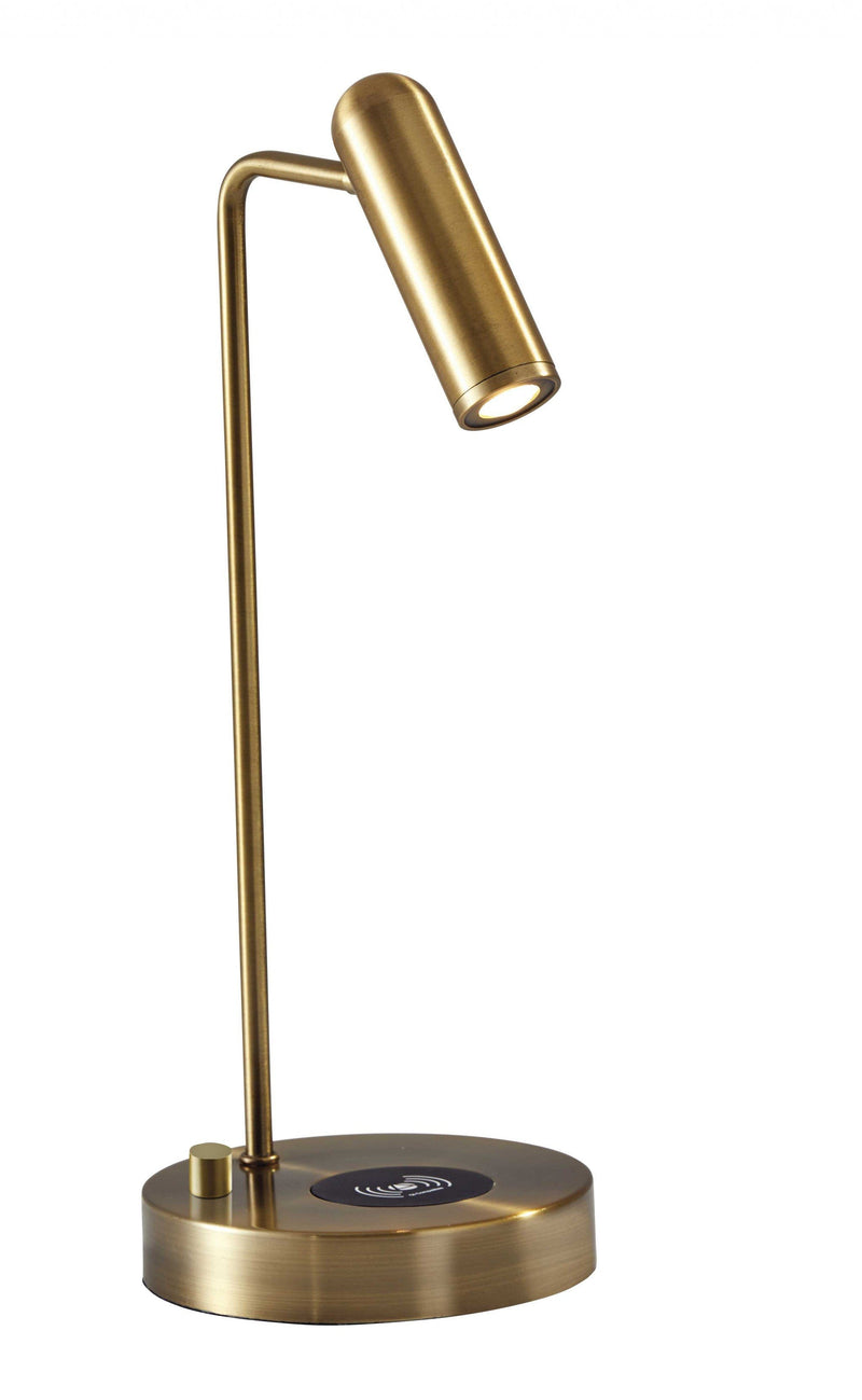 Lamps Unique Lamps - 6" X 8" X 16.5" Brass Metal LED Desk Lamp HomeRoots