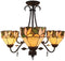 Lamps Vintage Lamps - Apple 3-light Leafy 16-inch Tiffany-style with Crystals Ceiling Lamp HomeRoots