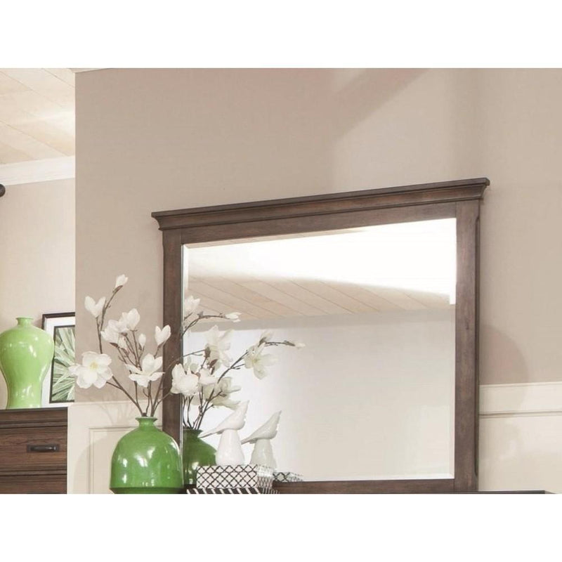 Landscape Mirror, Oak Brown-Wall Mirrors-Brown-MDF & Solid wood-JadeMoghul Inc.