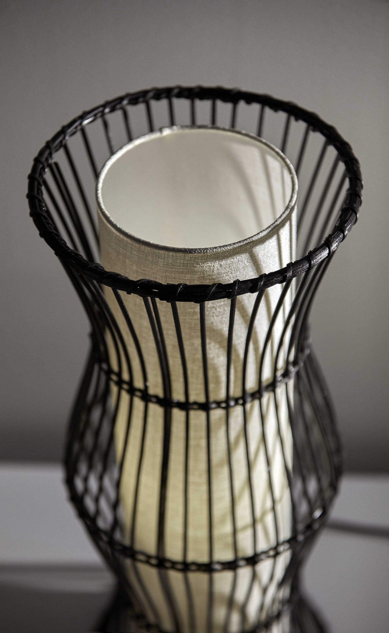 Lanterns Black Lantern - 10" X 10" X 24.5" Black Shade Table Lantern HomeRoots