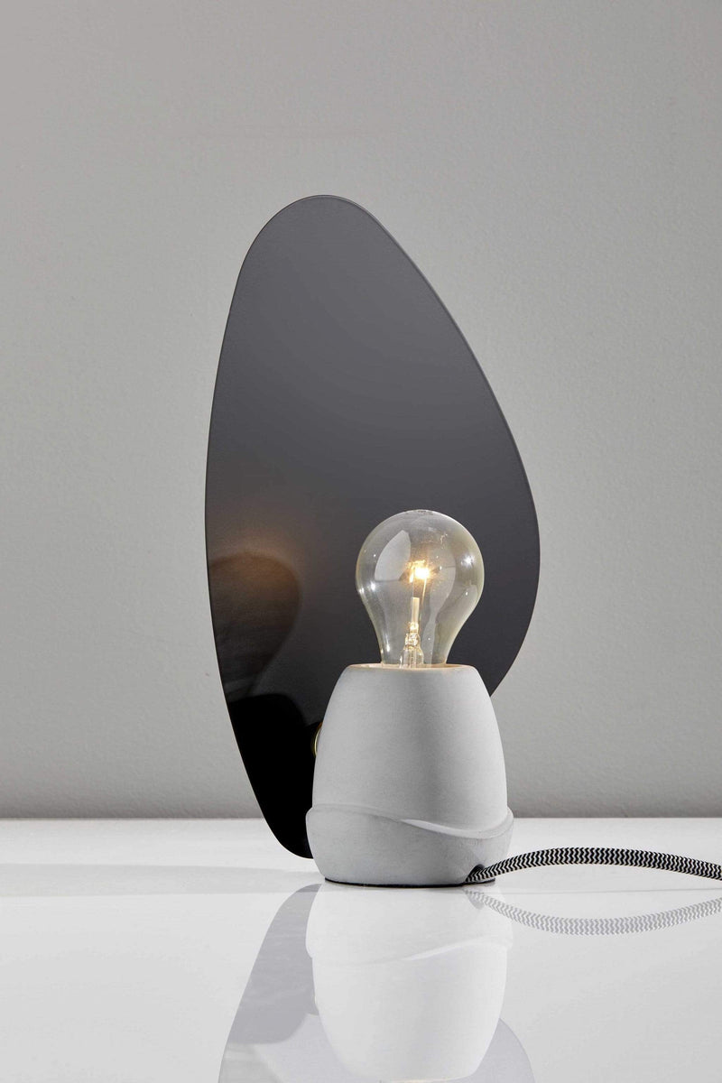 Lanterns Black Lantern - 8.75" X 5" X 12.75" Black Concrete Table Lantern HomeRoots