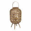 Lanterns Decorative Lanterns - 11.25" X 11.25" X 25.2" Reddish Brown Bamboo Wood Lantern Stand HomeRoots