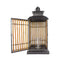 Lanterns Decorative Lanterns - 11" X 11" X 28'.5" Gray w/ Distressed Wood Bamboo, Metal, Glass  Lantern HomeRoots