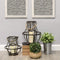 Lanterns Decorative Lanterns - 9.5" X 9.5" X 16.5" Rustic Silver Metal Rope Lanterns HomeRoots