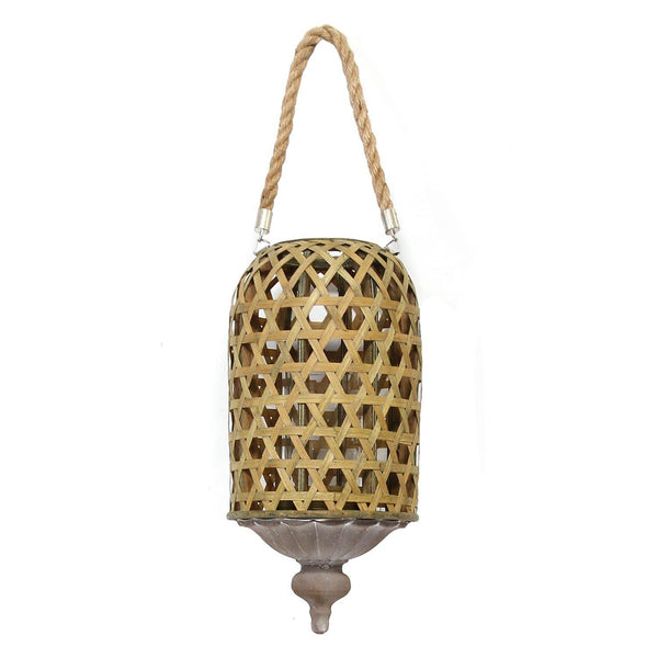 Lanterns Decorative Lanterns - Hanging Bamboo Woven Lantern HomeRoots