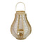 Lanterns White Lantern - 11.75" X 11.75" X 20" Light Brown White Bamboo 1 Wood Burlap  Mesh Lantern HomeRoots