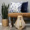 Lanterns White Lantern - 11.75" X 11.75" X 20" Light Brown White Bamboo 1 Wood Burlap  Mesh Lantern HomeRoots