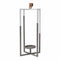 Lanterns White Lantern - 6" X 6" X 16" Grey White Metal Faux Leather Tab Farmhouse Lantern HomeRoots