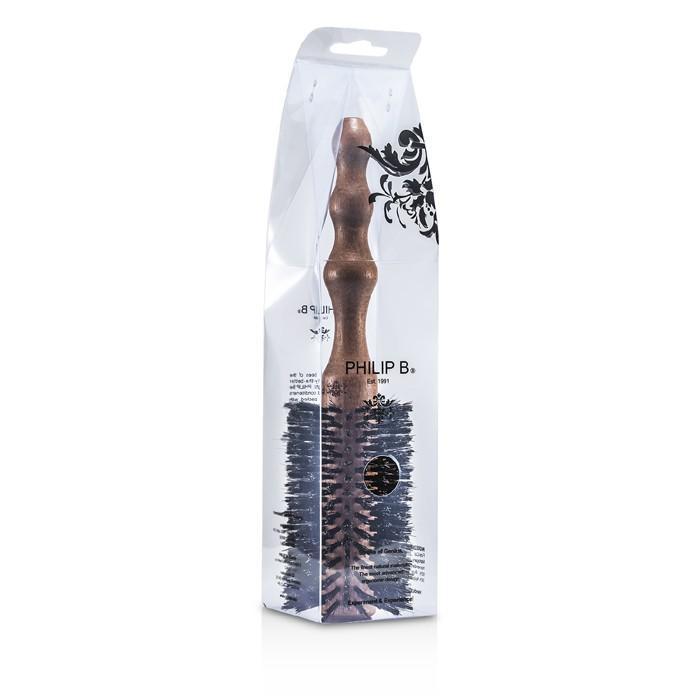 Large 65mm Round Brush (Polished Mahogany Handle, 65% Boar Bristle + 35% Nylon)-Hair Care-JadeMoghul Inc.