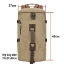 Large capacity Travel Backpack - Men Canvas Bags - Bucket Bag-khaki large-JadeMoghul Inc.