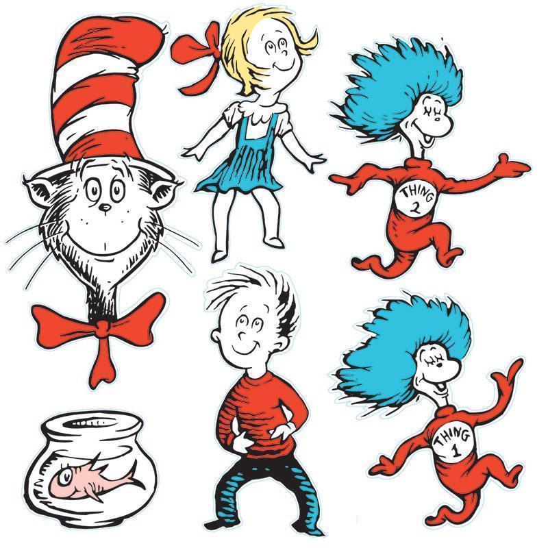 LARGE DR SEUSS CHARACTERS 2-SIDED-Learning Materials-JadeMoghul Inc.