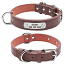 Large Durable Personalized Dog Collar PU Leather Padded Pet ID Collars Customized for Small Medium Large Dogs Cat 4 Size AExp