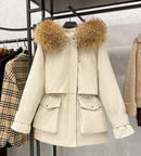 Large Natural Raccoon Fox Fur Hooded Winter Down Coat Women 90% White Duck Down Jacket Thick Warm Parkas Female Outerwear JadeMoghul Inc. 