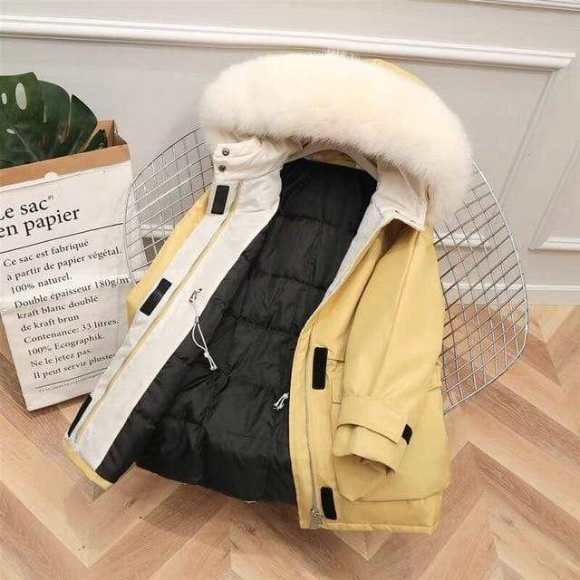 Large Natural Raccoon Fox Fur Hooded Winter Down Coat Women 90% White Duck Down Jacket Thick Warm Parkas Female Outerwear JadeMoghul Inc. 