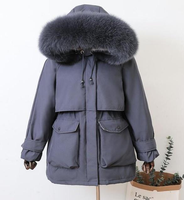 Large Natural Raccoon Fox Fur Hooded Winter Down Coat Women 90% White Duck Down Jacket Thick Warm Parkas Female Outerwear JadeMoghul Inc. 