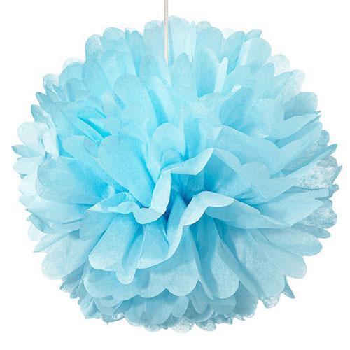 Large Paper Pom Pom - Blue (Pack of 1)-Wedding Reception Decorations-JadeMoghul Inc.